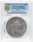 1797  10x6 Stars  Bust Dollar  pcgs Vf  Bb-71  attractive Toning  Free Shipping 