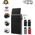 Mens Rfid Blocking Wallet Slim Credit Card Holder Black Minimalist Auto Pop Up