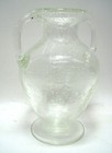 Vintage Italian Bubble Glass Crystal 10  Vase Amphora Ewer Two Handled