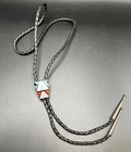 Zuni Vintage Native American Sterling Silver Bolo Tie Slide Multi-stone Nice 