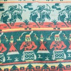 Vintage 40s 50s Camp Blanket Native American Indian Design Buffalo Hunting