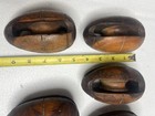 Vintage Lot Of 5 Wooden 1900   s Maritime Nautical Ship Boat Egg Shaped Pulleys