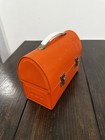 Vintage Orange Dome Top Lunch Box - Nice Condition -no Thermos Or Retaining Clip