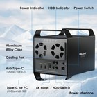 4-bay Hard Drive Enclosure Max 88tb Capacity Hdmi 4k Video Output Cooling Fans