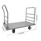 2000lbs Steel Platform Truck 48x24x36  Hand Push Flat Cart 2 Casters W  Brake Us