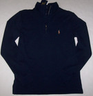 Nwt Polo Ralph Lauren Navy Blue Cotton Interlock Half-zip Shirt Boy L 14 16 Pony