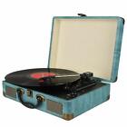 Suitcase Record Player Vinyl Turntable With Built-in Bluetooth Receiver 3 Speed 