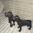Set Of 2 Black Labrador Retriever Figurines Hand-painted  Lifelike 3 75  2007