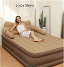 Inflatable High Raised Double King Size Air Bed Mattress With Pump   Pillow Kit