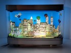 Twin Towers Wtc Nyc Skyline Motion 2 Sided Lamp Seabed Light Boxed Y2k Vtg