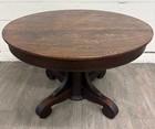 Antique American Empire Style Scroll Foot Pedestal Dining Table Breakfast Table