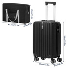 2 Piece Pp Black Hardside Spinner Luggage Set With Foldable Travel Bag