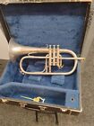 Presidents Day Sale Vintage Early Couesnon Bb Flugelhorn Plus Case   Lyre Player