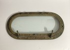 Antique Brass Bronze Oval Oblong Porthole Window 21 1 2    Overall 18    Opening
