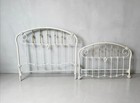 Vintage Queen Sz French Cottage Shabby Chic Iron   Brass Bed Frame