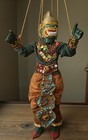 Vintage Hand Carved Wood Burmese Myanmar Yoke Th   Dancing Marionette Puppets