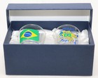 Brazil Souvenir Boxed Shot Glass Set  set Of 2 