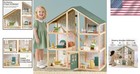 Wooden Dollhouse Girls 6 Rooms 31 Furniture Pieces Eco-friendly Green Toy