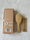 Hair Brush   Comb Set Black Boar Bristle Paddle Brush   Wooden Wide Tooth Comb