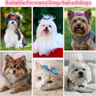 Dog Hair Bows With Rubber Bands  100 Pcs Puppy Bows Ear Hair Ties   Cute Puppy D