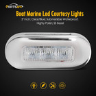4 Pack 3 oval Blue Led Courtesy Lights Boat Marine Rv Trailer Step Deck Lighting