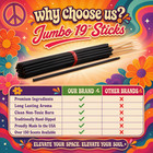 Eucalyptus Incense Sticks 19  Jumbo Extra Large Bulk Handmade Hand Dipped