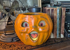 Paper Mache Style 2 Sided Halloween Jack O    Lantern Orange Choir Boy 7 