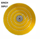 40 50 60 Ply 6 8 Inch Buffing Wheel For Polishing 1 2 Inch Arbor White Yellow 