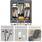 Portable Armoire Wardrobe Closet With 3 Drawers And 3 Hanging 51 2 In Grey