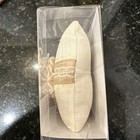 New Amscan Ring Bearer Pillow Antique White beige Ribbon Pearls 7    Square