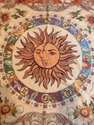 Sun Moon Celestial Zodiac Astrology Orange Fall Tapestry Boho