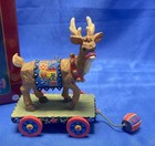 Carlton Cards    from The Toy Shop    Reindeer Pull Toy Ornament W Box Vintage