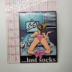 Lost Surfboards Lost Socks Sexy Girl Sticker Vtg 1990 s Surfing Skate Streetwear