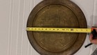 Vintage Brass Serving Tray Etched Middle Eastern Islamic Design Plate 13 Inch