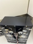 Large Vtg Korean Mother Of Pearl And Black Lacquered Wood Jewelry Chest