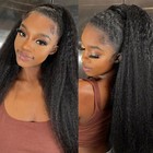 3 Bundles Human Hair Yaki Brazilian Kinky Straight 100  Human Hair Extensions
