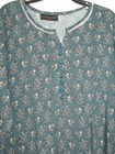 New 2 Pc Pakistani Print Lawn Kurti Trousers Suit Scalloped Trim Sage Size L