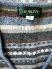 Giordano Women s Lambs Wool Multicolor Fair Isle Knit Button Vest Sz M