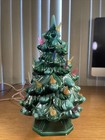 Vintage Holland    mold Ceramic 12    Inch Mulit-color Lighted Christmas Tree W base