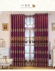 European Luxury Shading  Velvet Purple Embroider Jacquard Chenille Curtain M1288