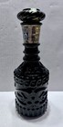 Jim Beam Black Amethyst Glass Decanter Bottle Bonded Tiki Bar Indiana Vintage