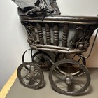 Antique Wicker Baby Carriage Stroller Doll Buggy Display Prop Decoration