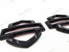2pcs Set Gloss Black Double Layer Harley Cvo Custom Tank Emblems Badges
