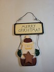 Merry Christmas Santa Clause Wooden Door Hanger Decor