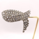 Musi  Vintage Shoe Clips Silver Tone Clear Rhinestone