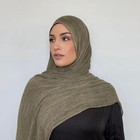 Women s Crinkle Rayon Cotton Hijab Scarf Soft Islamic Shawl Wrap Tassel Veil