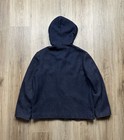 Handmade Men   s Vintage 1950   s Wool Navy Blue Full Zip Hoodie Jacket Small