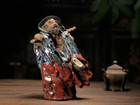 10  China Wucai Porcelain Pottery Arhat Damo Bodhidharma Dharma Buddha Sculpture