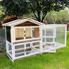 Rabbit Hutch Indoor Chicken Coop Outdoor W  3 Removable Tray 2 Tier Rabbit House
