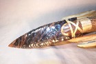 Swirling Mahogany Obsidian Fox Ear Knife Flint Knapping Black Powder Coa